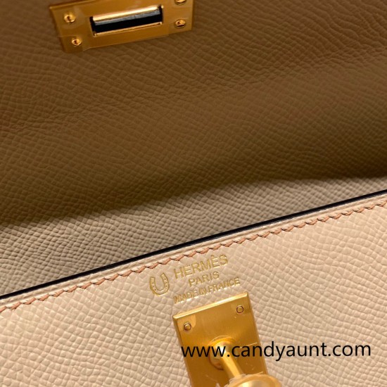 Hermes Kelly 25cm sellier Epsom touch S2 /Trench& ck37/ Gold Gold Hardware Full Handmade 056