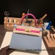 Hermes Kelly 25cm sellier Epsom touch J7 /Blue Lin& 9I/ Magnolia Gold Hardware Full Handmade 057