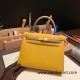 Hermes Kelly 25cm sellier Epsom touch 9D /Jaune Ambre & M8/Gris Asphalt Gold Hardware Full Handmade 060