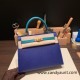 Hermes Kelly 25cm sellier Epsom touch 7T /Blue Electric & 7F /Blue Paon Gold Hardware Full Handmade 063