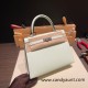 Hermes Kelly 25cm sellier Epsom 0S vertdeau Silver Hardware Full Handmade 067