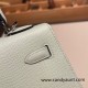 Hermes Kelly 25cm sellier Epsom 0S vertdeau Silver Hardware Full Handmade 067