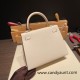 Hermes Kelly 25cm sellier Epsom 10 /Craie Gold Hardware Full Handmade 068