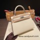 Hermes Kelly 25cm sellier Epsom I2 /Nata Silver Hardware Full Handmade 069