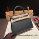 Hermes Kelly 25cm sellier Epsom 89 /Black (Noir) Gold Hardware Full Handmade 070