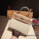 Hermes Kelly 25cm sellier Epsom I2 /Nata Silver Hardware Full Handmade 075