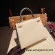 Hermes Kelly 25cm sellier Epsom I2 /Nata Silver Hardware Full Handmade 075