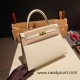 Hermes Kelly 25cm sellier Epsom I2 /Nata Gold Hardware Full Handmade 076