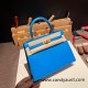 Hermes Kelly 25cm sellier Epsom 0F /Blue Frida Gold Hardware Full Handmade 077