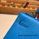 Hermes Kelly 25cm sellier Epsom 0F /Blue Frida Gold Hardware Full Handmade 077