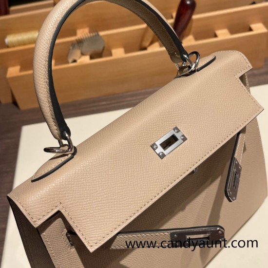 Hermes Kelly 25cm sellier Epsom S2/Trench Silver Hardware Full Handmade 080