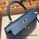 Hermes Kelly 25cm sellier Epsom S4 /Deep Blue Gold Hardware Full Handmade 082