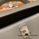 Hermes Kelly 25cm sellier Epsom 0L/ Gris Meyer Silver Hardware Full Handmade 083