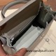 Hermes Kelly 25cm sellier Epsom 0L/ Gris Meyer Silver Hardware Full Handmade 083