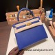 Hermes Kelly 25cm sellier Epsom 7T /Blue Electric Gold Hardware Full Handmade 087