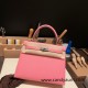 Hermes Kelly 25cm sellier Epsom 1Q/Rose Confetti Silver Hardware  Full Handmade 089