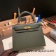 Hermes Kelly 25cm sellier Epsom C6 /Vert Gris Gold Hardware Full Handmade 091