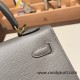 Hermes Kelly 25cm sellier Epsom 0L/ Gris Meyer Gold Hardware Full Handmade 094