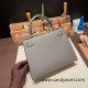 Hermes Kelly 25cm sellier Epsom 0L/ Gris Meyer Gold Hardware Full Handmade 094