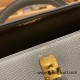 Hermes Kelly 25cm sellier Epsom 0L/ Gris Meyer Gold Hardware Full Handmade 094