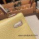 Hermes Kelly 25cm sellier Epsom 1Z/ Jaune Poussin & 10 /Craie Gold Hardware Full Handmade 097