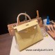 Hermes Kelly 25cm sellier Epsom 1Z/ Jaune Poussin & 10 /Craie Gold Hardware Full Handmade 097