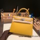 Hermes Kelly 25cm sellier Epsom 9D /Jaune Ambre Silver Hardware Full Handmade 110