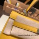 Hermes Kelly 25cm sellier Epsom 9D /Jaune Ambre Silver Hardware Full Handmade 110