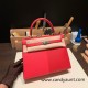 Hermes Kelly 25cm sellier Epsom S3/Rouge Cœur & I6 /Rose Extreme & B3 /Blue Zanzibar  112