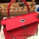 Hermes Kelly 25cm sellier Epsom S3/Rouge Cœur & I6 /Rose Extreme & B3 /Blue Zanzibar  112