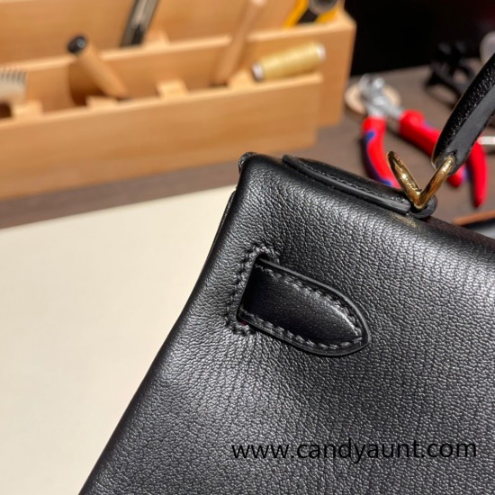 Hermes Kelly 28CM togo 89 /Black (Noir) GoldHardware  FullHandmade 002