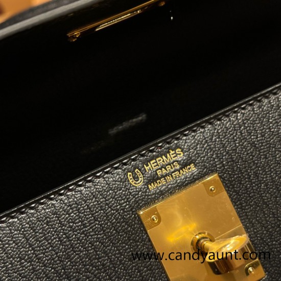 Hermes Kelly 28CM togo 89 /Black (Noir) GoldHardware  FullHandmade 002