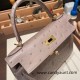 Hermes Kelly 28CM Ostrich M8/ Gris Asphalt GoldHardware    FullHandmade 006