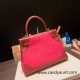 Hermes Kelly 28CM Ostrich I6 /Rose Extreme & 6C /Cuivre GoldHardware    FullHandmade 008