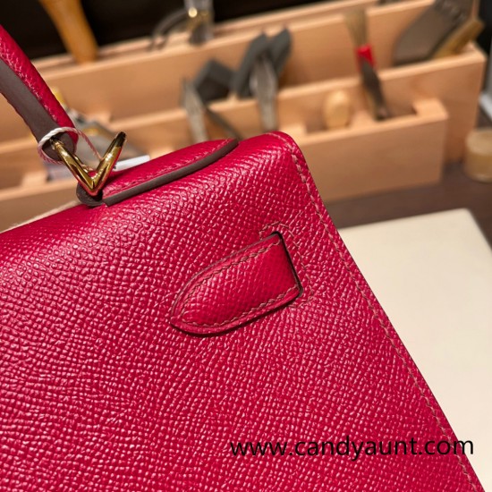 Hermes Kelly 28CM Epsom B5 /Ruby GoldHardware  FullHandmade 023