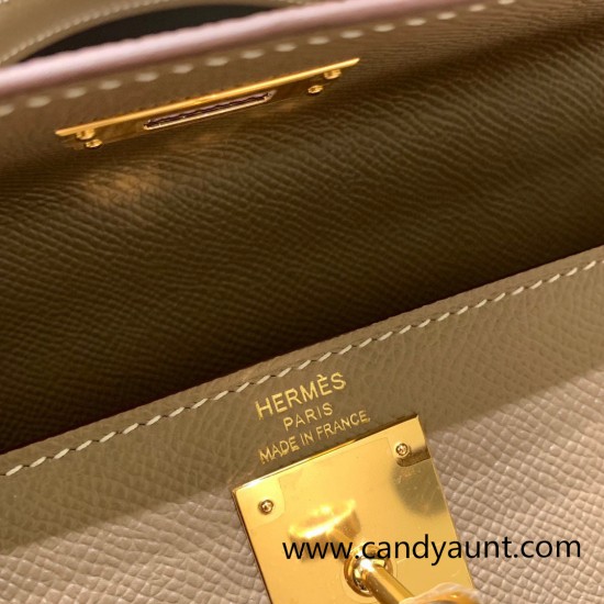 Hermes Kelly 28CM Epsom 18 /Étoupe Grey GoldHardware  FullHandmade 028