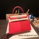 Hermes Kelly 28CM Epsom S3/Rouge Cœur SilverHardware  FullHandmade 031