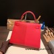 Hermes Kelly 28CM Epsom S3/Rouge Cœur SilverHardware  FullHandmade 031