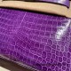 Hermes Kelly 28CM Porosus Crocodile 96 / Violet GoldHardware 033