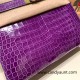 Hermes Kelly 28CM Porosus Crocodile 96 / Violet GoldHardware 034