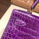 Hermes Kelly 28CM Porosus Crocodile 96 / Violet GoldHardware 034