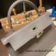 Hermes Kelly 32cm 8F/Etain togo Silver Hardware Full Handmade