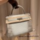 Hermes Kelly 32cm 8D /Himalaya Grey Himalayan/Nilo Silver Hardware Full Handmade