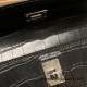 Hermes Kelly danse Matte Alligator Crocodile 89 /Black Silver Hardware