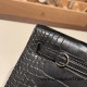 Hermes Kelly danse Matte Alligator Crocodile 89 /Black Silver Hardware