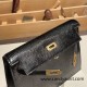 Hermes Kelly danse Lizard 89 /Black (Noir)Gold Hardware