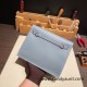 Hermes Kelly danse evercolor J7/ Blue Lin Silver Hardware