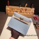 Hermes Kelly danse evercolor J7/ Blue Lin Silver Hardware