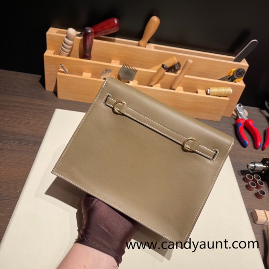 Hermes Kelly danse evercolor 8C /Elephant Grey Gold Hardware