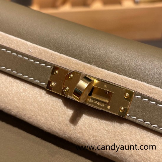 Hermes Kelly danse evercolor 8C /Elephant Grey Gold Hardware